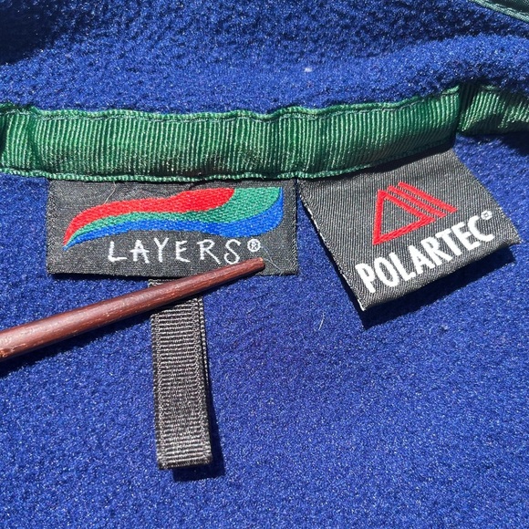 Men's Layers Sweater Blue Pullover NO SIZE Baselayer Camp Hike Outdoor PolarTec - Picture 3 of 13